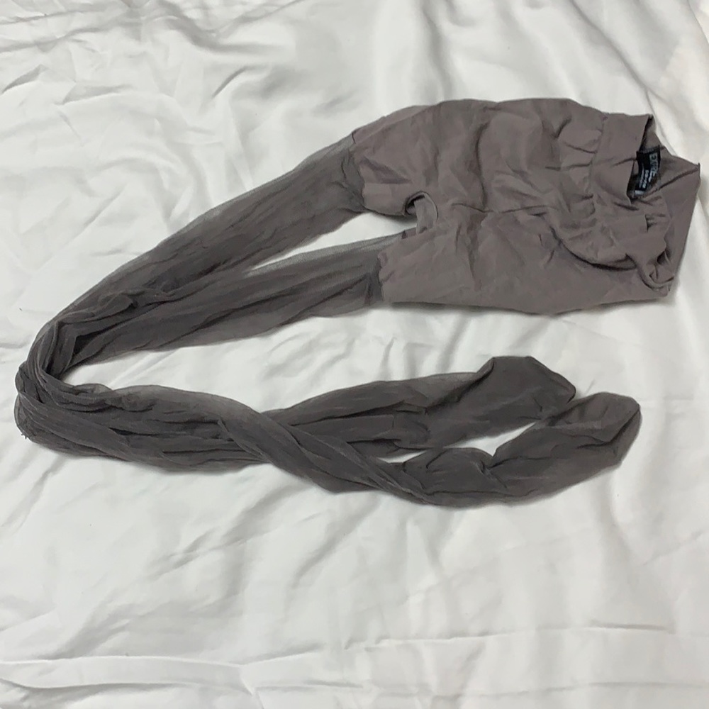 Sheer control top gray pantyhose